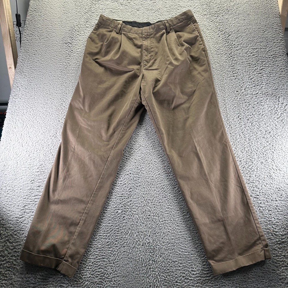 Dockers Pant Mens 38x34 Brown Cotton Dress Straight Leg Business Formalโ Preppy
